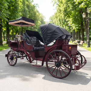 Calèche royale de luxe pour le transport touristique en extérieur, calèche rouge convertible pour le tourisme - Product Image 2