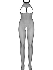 Bodystocking Jaring Ikan Wanita dengan Kerah Halter, Lingerie Transparan Tanpa Crotch dengan Potongan Cutout - Product Image 6
