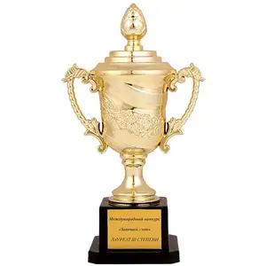 Golf Gold Glory Globe Blank Glas Emmy Custom ized Cup 25-jähriges Jubiläum Crystal 3d Award Trophy