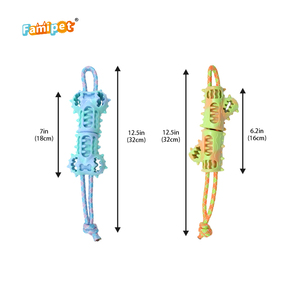 Famipet - Juguete de Cuerda para Perros, Diseño Nuevo, Duradero, de TPR, Interactivo, para Limpiar los Dientes de los Perros, Juguete para Masticar para Mascotas - Product Image 2