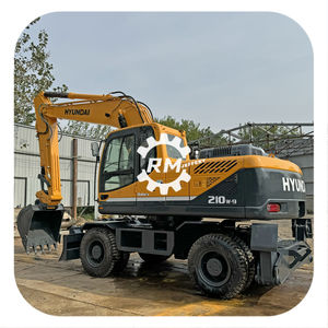 Excavadora de ruedas Hyundai 210W-9 usada, pocas horas de uso, motor Cummins, capacidad de la cucharóna de 0.92m, potencia de 124kW, fábrica SHIWEN - Product Image 1