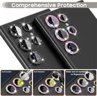 Protection d'objectif d'appareil photo en diamant scintillant pour Samsung Galaxy S25 S24 S26 S23 S22 ultra Z Flip FOLD 7 6 4 5 3, verre trempé