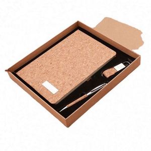 Cork <b>Notepad</b> & Keychain Gift Set for Enterprise Company Real Estate Business-Premium Business Notebook Suit - Product Image 6