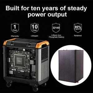 3000W Portable Power Station With Retractable Handle & 400W <b>Solar</b> All in One <b>Solar</b> Power System & for Home Camping <b>Solar</b> <b>Generat</b> - Product Image 4