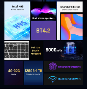 15.6 <span class=keywords><strong>Inch</strong></span> Máy Tính Xách Tay Mới Máy Tính 1920*1080 N95 Máy Tính Xách Tay Giá Rẻ <span class=keywords><strong>4</strong></span> Core Sinh Viên Văn Phòng Máy Tính Xách Tay Với Vân Tay Đèn Nền - Product Image 3