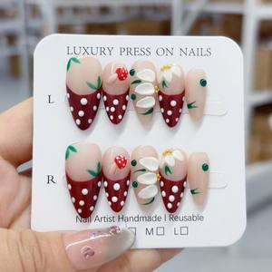 Betifnail prezzo all'ingrosso 3D stampa fatta a mano sulle unghie di alta qualità forma di mandorla unghie finte 10 pz/set supporto pacchetto personalizzato - Product Image 6