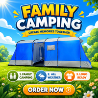 Tente de camping pliable quatre saisons pour 8 personnes, respirante, imperméable, double couche, grande tente familiale pour le glamping en plein air