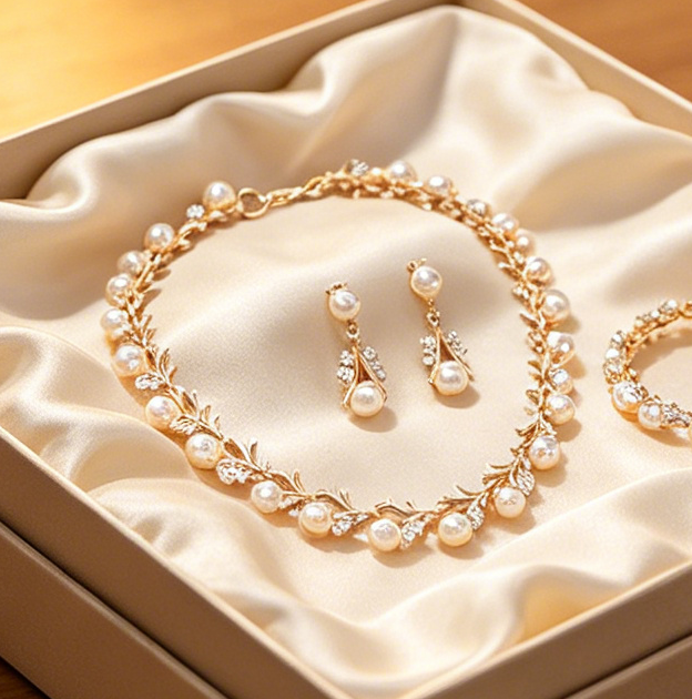 Kundan Jewelry Set Bridal Necklace Earrings Ring Bracelet Wedding Banquet Jewelry, Luxury Bride Dress Accessories Wholesale