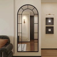 Miroir sur pied et mural double usage en fer forgé de style français, miroir de décoration murale pleine longueur