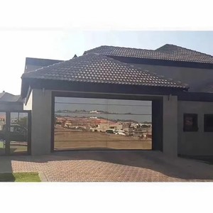 Ý thiết kế màu đen 10x8 cửa nhà để xe cho ngôi nhà thông minh hiện đại cửa nhà để xe với kính gương kết thúc thép không gỉ cửa nhà để xe - Product Image 5