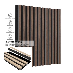 Panel de pared acanalado Akupanel impermeable <span class=keywords><strong>para</strong></span> decoración de hotel, chapa de PVC, tablero absorbente de sonido HDF, paneles acústicos de listón - Product Image 1