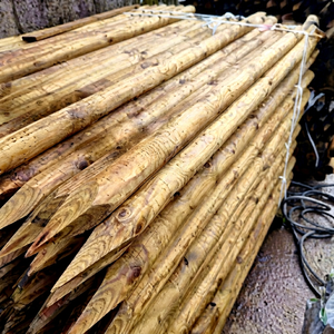 Piquets en bois d'eucalyptus naturels, piquets de jardin en bois, piquets de soutien pour plantes, piquets en bois ronds pour le jardinage, l'agriculture et l'aménagement paysager - Product Image 1