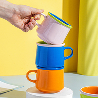 Tasse à café en céramique Tasse à cappuccino en porcelaine durable pour thé de l'après-midi Tasse à poignée de 360ml