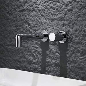 Латунный черный скрытый настенный смеситель для раковины - Product Image 4