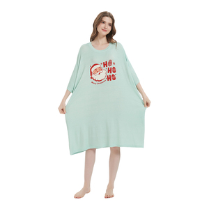 Cina fabbrica di grandi dimensioni in pile di natale di lusso t-shirt da <span class=keywords><strong>notte</strong></span> a maniche corte camicie da <span class=keywords><strong>notte</strong></span> personalizzate da donna - Product Image 2