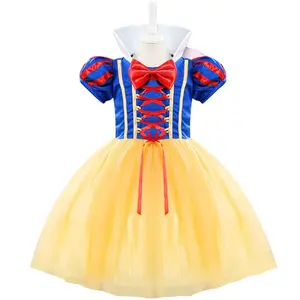 Meninas Princesa Branca De Neve Traje Cosplay Dress Up para Criança Meninas HalloweeN Cosplay Princesa Vestidos Ourtfits