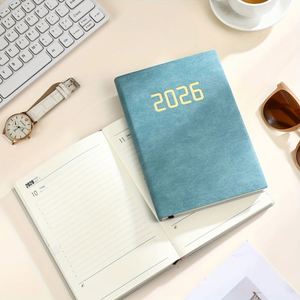Promotional 2026 New Calendar Log Daily Planning A5 Leather Hardcover Thread Sewing Bound 100 GSM Customizable 128 Notebook - Product Image 4