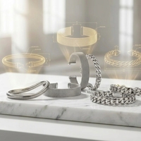 Bracelet de luxe léger à double anneau avec pendentif chiffres romains en zircon, bracelet polyvalent en acier inoxydable et titane