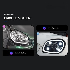 ไฟหน้า HETOP <span class=keywords><strong>Smart</strong></span> W453 W451 ปี <span class=keywords><strong>2015</strong></span>-2020 อัพเกรดเป็นไฟ LED พร้อมไฟ DRL ไฟเลี้ยว เลนส์  สำหรับรถเบนซ์ - Product Image 2
