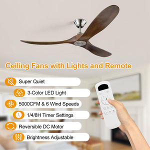 Ventilador de Techo Decorativo de 60 Pulgadas con Control Remoto Inteligente, Grande, Moderno, de Madera, Motor BLDC - Product Image 2