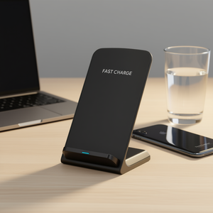 Wireless Fast Charging <b>Stand</b> 10W Qi Compatible for Samsung Galaxy & <b>iPhone</b> Phone Holder with ABS Material and LED Indicator - Product Image 2