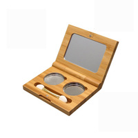 Palette de maquillage en bambou recyclable personnalisée en gros, vide, pour fards à paupières, poudre libre, rouge à lèvres, emballage durable, magnétique