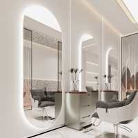 Miroir mural de coiffure de style moderne, personnalisable, avec carte d'Afrique, forme irrégulière, pour salons de coiffure et barbiers