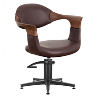 Fauteuil de salon inclinable en cuir marron chocolat, durable, pour le coiffage et la beauté des femmes, réglable pour une utilisation en salon de beauté