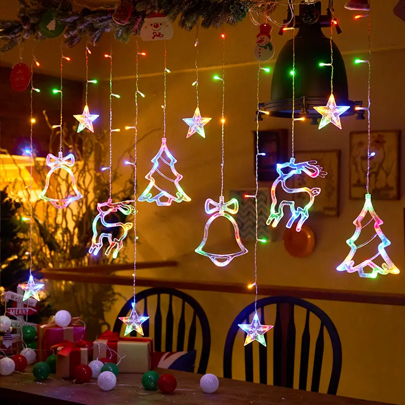 Twinkle Star 138 LEDs Rideau 11.5FT Décoration de Noël Fenêtre Fée Guirlande Lumineuse USB et Alimenté par Batterie pour Fenêtre Intérieure