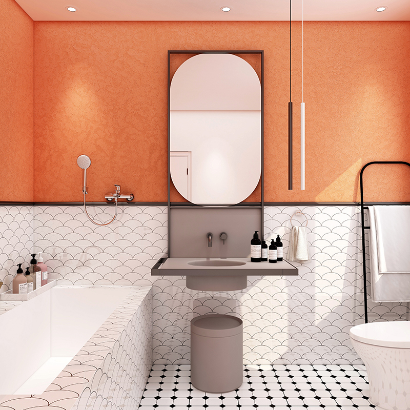 Piastrelle Adesive 3D A Squame Di Pesce - 12 Pezzi 30.5x30.5 Cm, Rosa, Rimovibili, Per Cucina, Bagno, Lavanderia