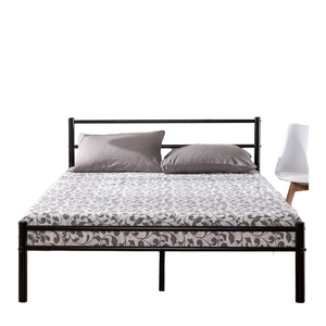 Cadre de lit Queen en métal avec tête et pied de lit, rangement de 14 pouces - Meuble de chambre à coucher au design moderne - Product Image 1