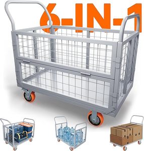 Carretilla Plegable con Capacidad de Carga de 1800 Libras, con 4 Ruedas, para Supermercado, Lavandería, Garaje y Almacén - Product Image 1