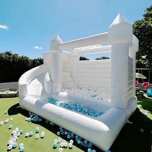 Castillo Inflable Comercial de PVC para Fiestas y Bodas al Aire Libre, Color Blanco, con Tobogán, Capacidad de 600 kg, en Venta - Product Image 6