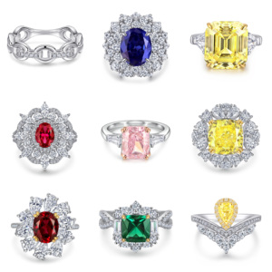 แหวนเงินแท้ S925 ชุบโรเดียม สไตล์ฮิปฮอป สำหรับเจ้าสาว งานหมั้น ประดับเพชรทรงกลมคิวบิกเซอร์โคเนีย ดีไซน์วงแหวนแบบฮาโล พาเว่ งานหรูหรา สำหรับงานแต่งงานและงานปาร์ตี้ - Product Image 1