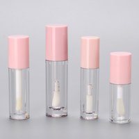 OMI 10ml Petg grand pinceau brillant à lèvres emballage bouteille transparente mignon rose série vide brillant à lèvres Tube pour cosmétique