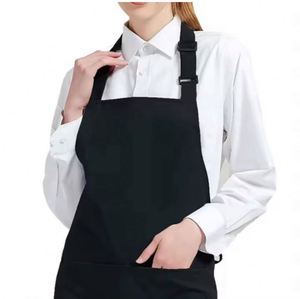 Waterproof Cotton Bib Polyester Chef Blank <b>Black</b> Restaurant Kitchen Cooking <b>Apron</b> With Logo for Man and Woman - Product Image 5