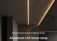 Profil LED encastré carré en alliage d'aluminium anodisé série 6000 de 30*10 mm, diffuseur personnalisé, bande lumineuse pour usage résidentiel