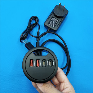 Hub USB 3.0 à 4 ports à montage rapide sous bureau, adaptateur <span class=keywords><strong>de</strong></span> <span class=keywords><strong>charge</strong></span> et organisateur <span class=keywords><strong>de</strong></span> câbles avec 2 ports USB 3.0 et 2 ports USB Type-C - Product Image 2