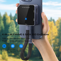 Adaptador de aluminio 6 en 1 con 4K HD PD 100W SSD Recinto Soporte magnético para teléfono ProRes HDR Recorder Hub de USB-C