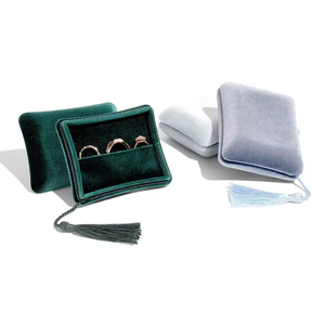 Bolsa de terciopelo de lujo con cordón para regalo de boda, se puede imprimir el LOGO, puede guardar joyas, resistente a arañazos - Product Image 3