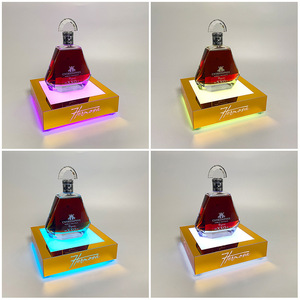 Hermosa Led Illuminated Wine Stand Square Acrylic Base For <b>Bar</b> Ktv Party Use With Xo Bottle Display - Product Image 2