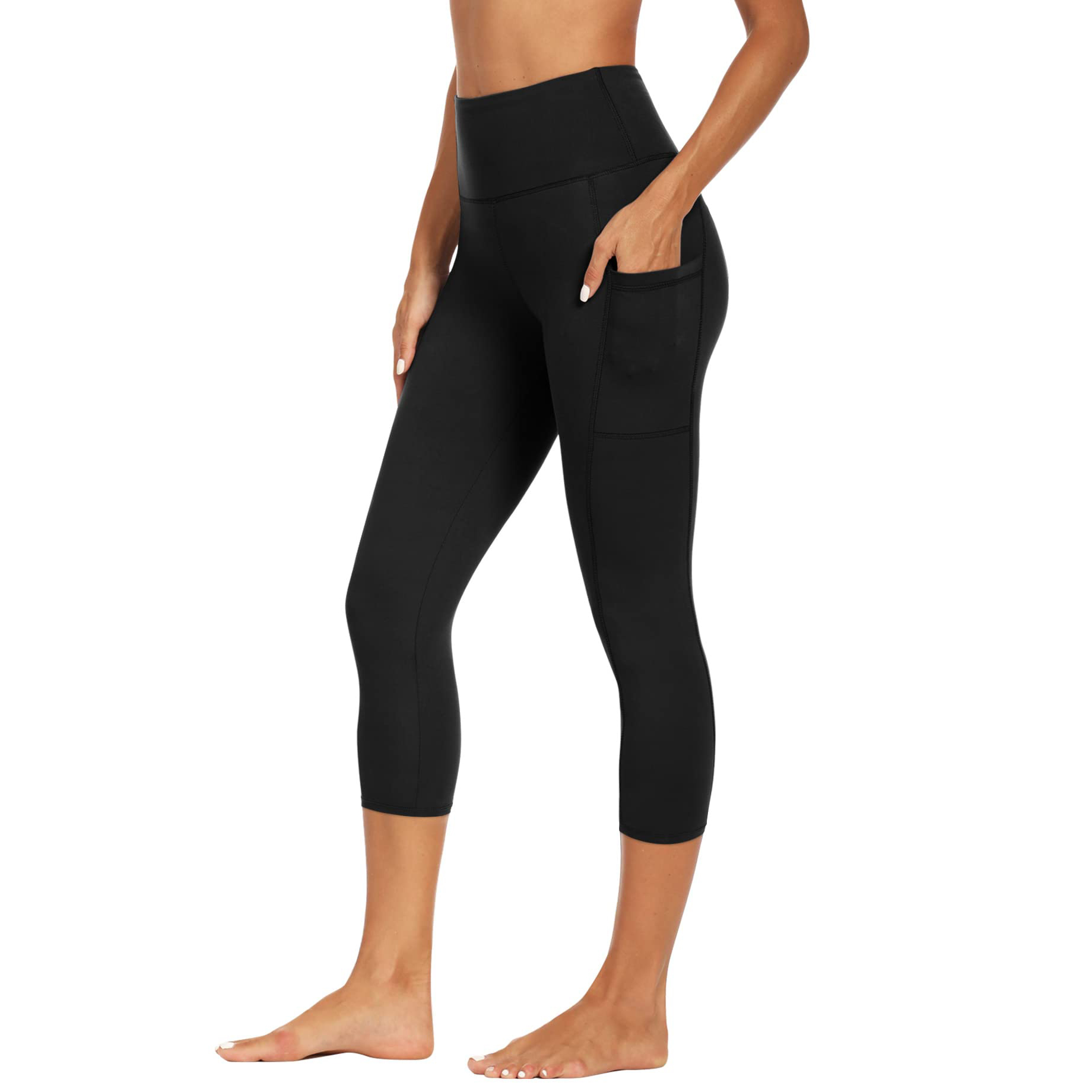 High Waisted Buttery Soft Workout Gym Fitness Yoga Leggings for Women Custom Logo Capri Leggings Breathable Knitted Summer
