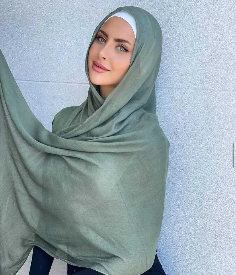 Cotton Modal Rayon Muslim Headscarf Women Shawl Hijab Scarf Lightweight Luxurious 100% Soft Viscose Latest Scarf Designs 25 Pcs