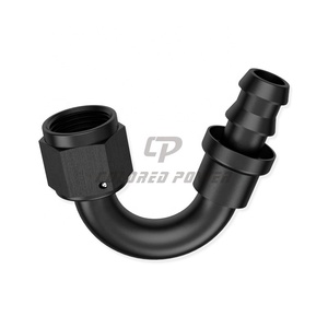 Universal 150 Derajat Hitam Tekan Kunci AN4 AN6 AN8 AN10 Ujung Selang Aluminium Yang Pas - Product Image 1