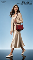 DEJURIOR Sacs à Main Femme 2026 Nouveauté Ensemble Sac à Main à Rabat 2-en-1 en Cuir PU avec Bord Cousu Sac Selle Esthétique pour Dames