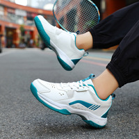 Chaussures de badminton et de tennis de table pour hommes et femmes, amortissantes, respirantes, en tissu mesh, antidérapantes, résistantes à l'usure, entraînement professionnel