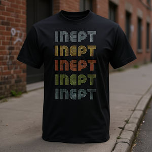 Inept Tee <b>Grunge</b> Vintage Style <b>T</b>-<b>Shirt</b> Black Unisex Adult Fit Crew Neck Short Sleeve Silk Screen Printing Promotional - Product Image 3