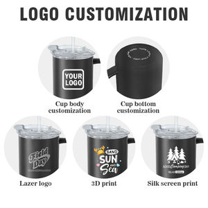 Vaso térmico de acero inoxidable de 16 oz <span class=keywords><strong>con</strong></span> logo personalizado, doble pared, aislado, ligero, <span class=keywords><strong>con</strong></span> asa y tapa <span class=keywords><strong>con</strong></span> pajita. - Product Image 3