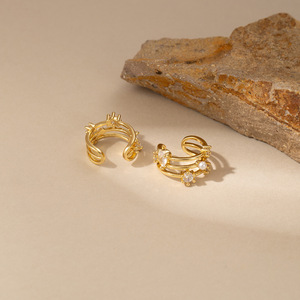 <b>Cuff</b> <b>Earrings</b> Geometric Gold Zinc Alloy Open <b>Ear</b> <b>Cuffs</b> Minimalist Style For Women Fashion Jewelry - Product Image 3
