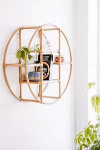 Handmade <b>Round</b> Rattan <b>Shelf</b> | Natural Wicker <b>Wall</b> <b>Shelf</b> | Boho Style Hanging Storage Rack wholesale - Product Image 3